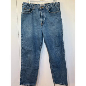 Men's Eddie Bauer medium Blue wash Straight Jeans Waist 36 inseam 30